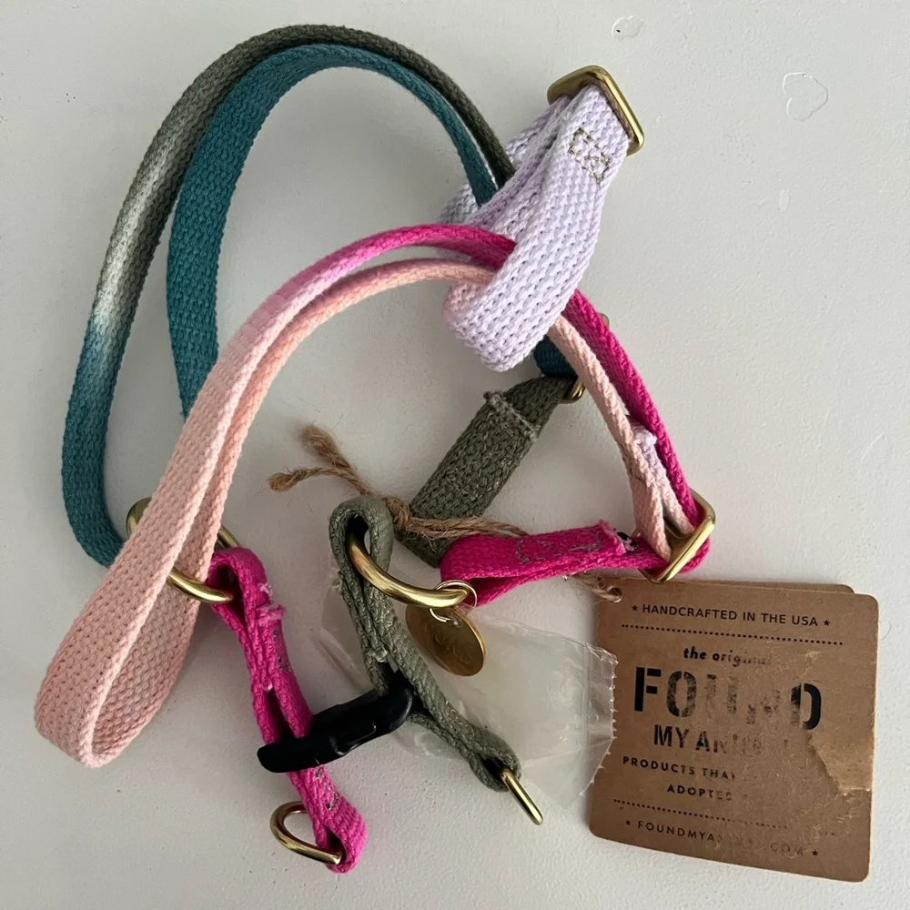 NWT Found My Animal Jolie Flat Webbing Dog Harness Ombré Cotton Medium $68